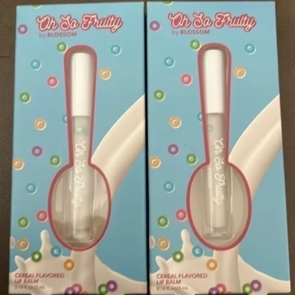 LOT of 2: OH SO FRUITY by Blossom Cereal Flavored Lip Balm Gloss 3mL NEW